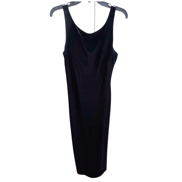 VTG Y2K Arianna By Rachel Kaye Dress Sz 10 Velvet Velore Black Maxi Dress 240029 - Picture 3 of 10